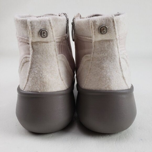 Bzees Kick Back Boots Taupe Plaid Womens 7 Side Zip Comfort Wedge Ankle Booties - Picture 8 of 11